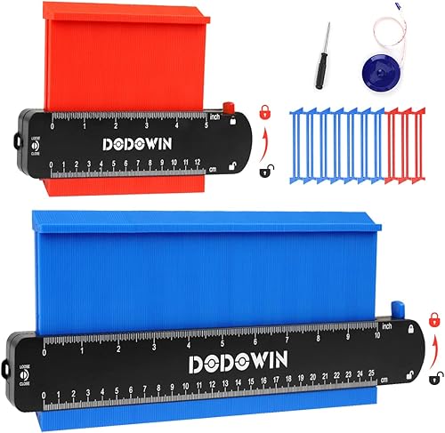 dodowin Medidor de contorno de 2 piezas, regalos para hombres, marido, papá, él, duplicador de formas de contorno de perfil para colocar azulejos,