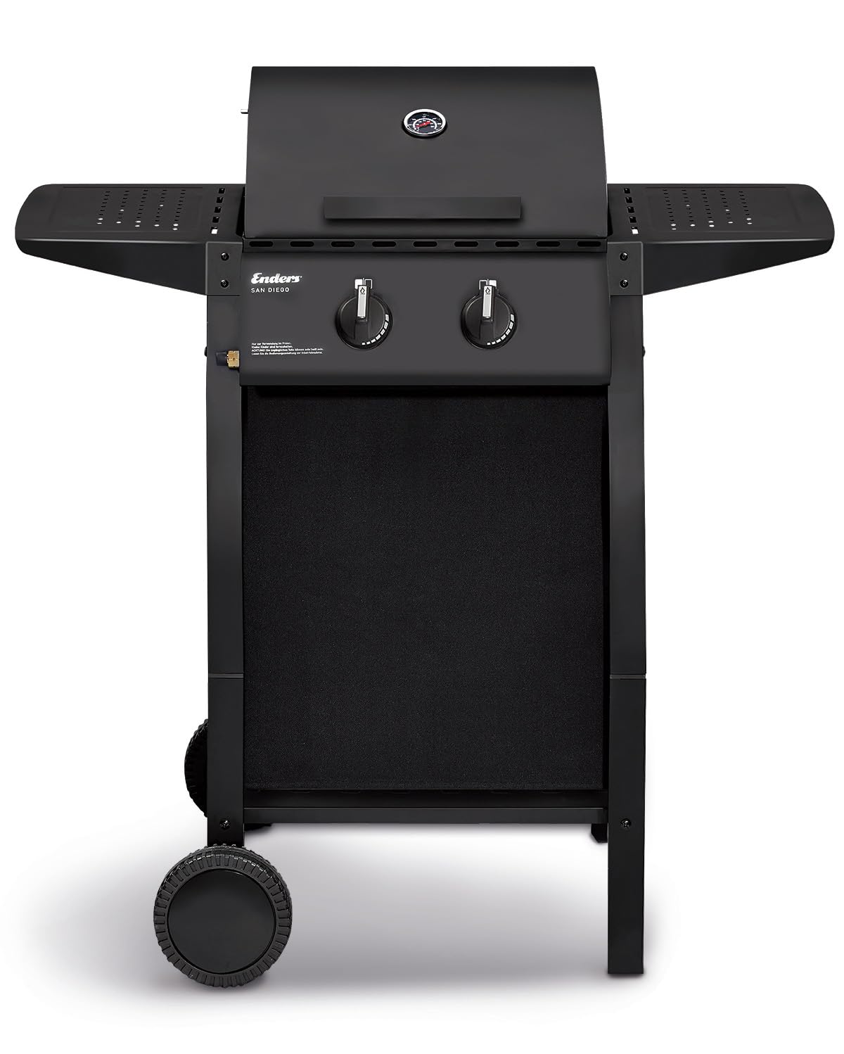 Enders San Diego 2 Barbacoa gas con termómetro y almacenaje - Barbacoa de gas con rejilla de acero Inoxidable - Parrilla barbacoa de gas con 2 quemadores para balcón y camping #8114633