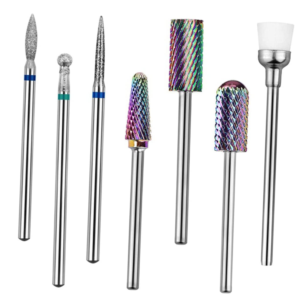 minkissy Juego de 3 brocas de uñas eléctricas para limas de uñas, cepillo de lima de uñas, herramientas de molienda de uñas, kits de uñas, kit de manicura de acrílico, suministros de manicura, acero