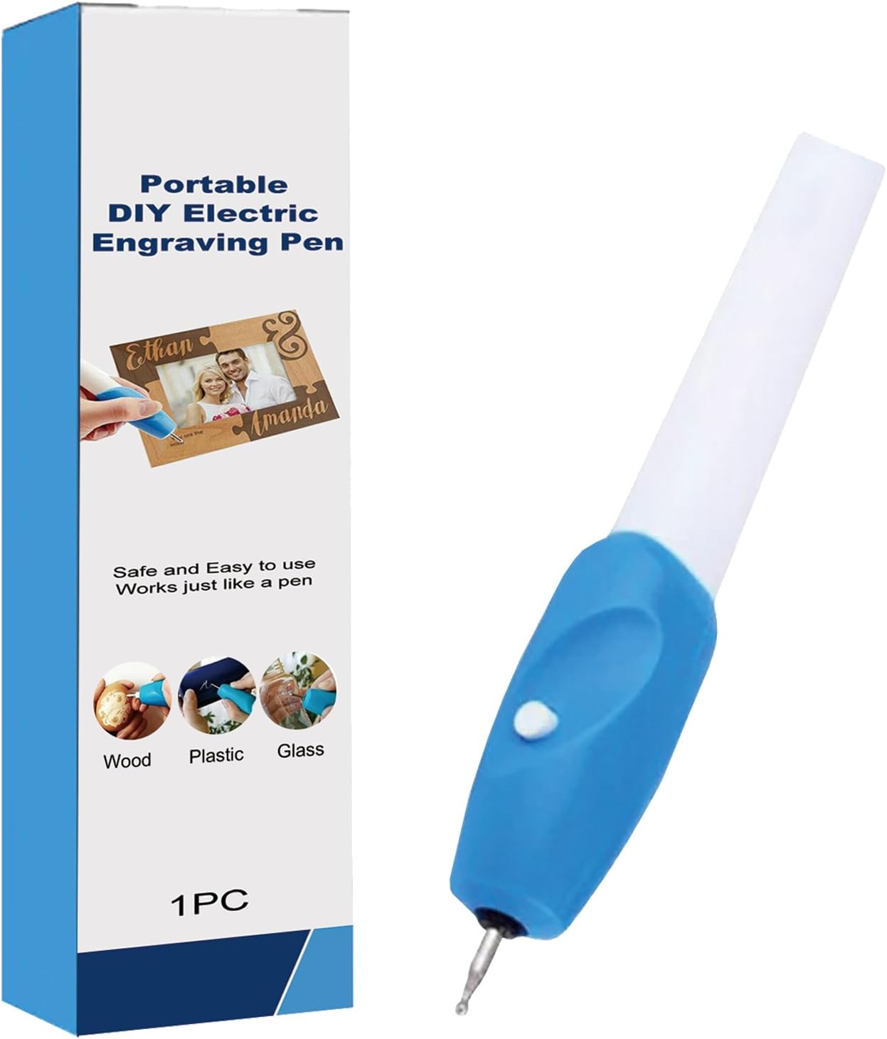 Portable Engraving Pen - Handheld Rotary Etching Tool For Metal Jewelry | Multipurpose Engraver For Glass Wood Leather Stone Resin DIY Crafting Art Design Home Workshop Use