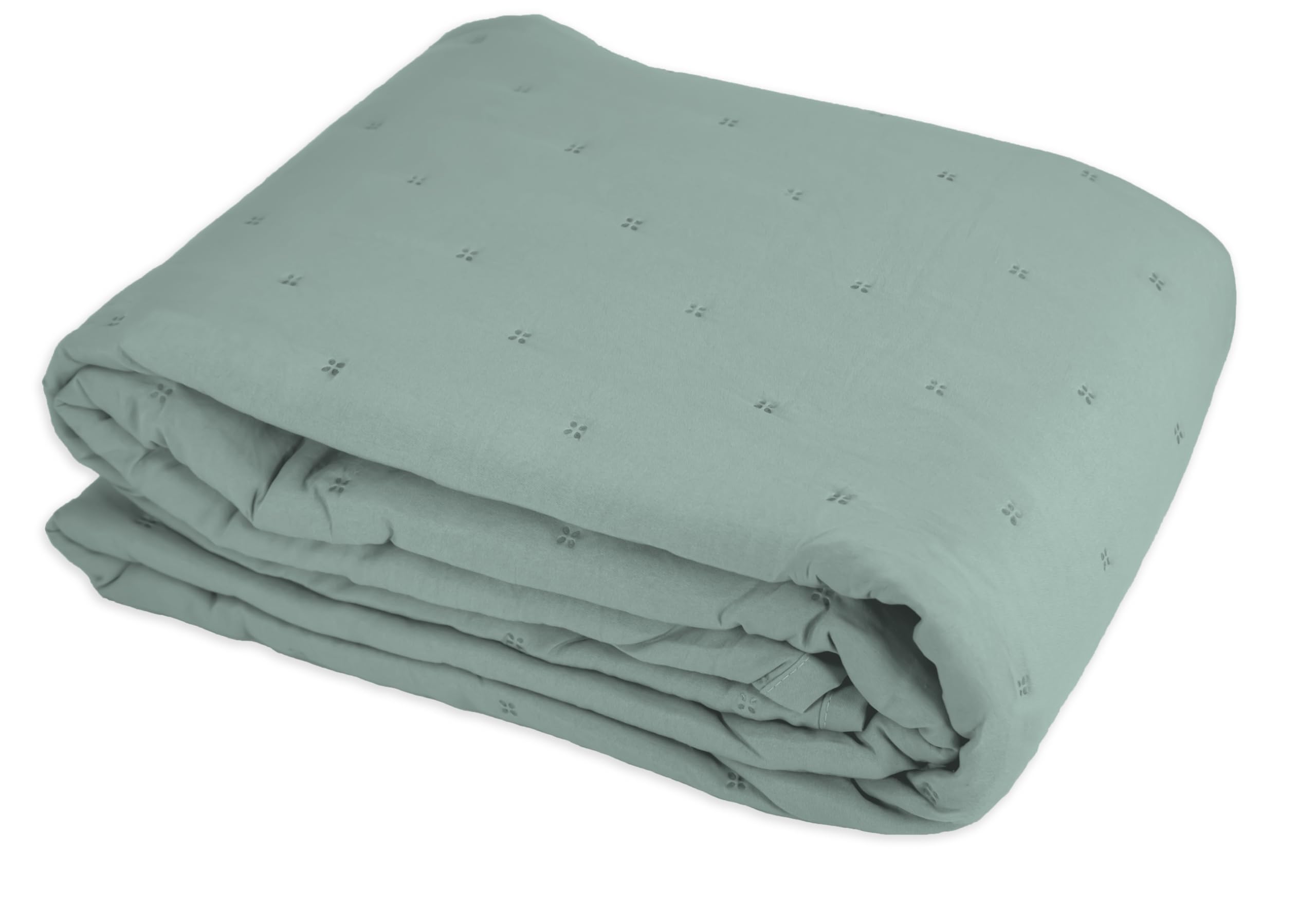 Tata Home Trapuntino Matrimoniale Autunnale Primaverile Copriletto Trapuntato Imbottito Mezza Stagione Extra Morbido Misura 250x250 cm Mod. Soft Colore Verde Salvia