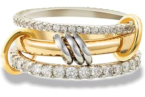 Dainty Stackable Connected Rings for Women