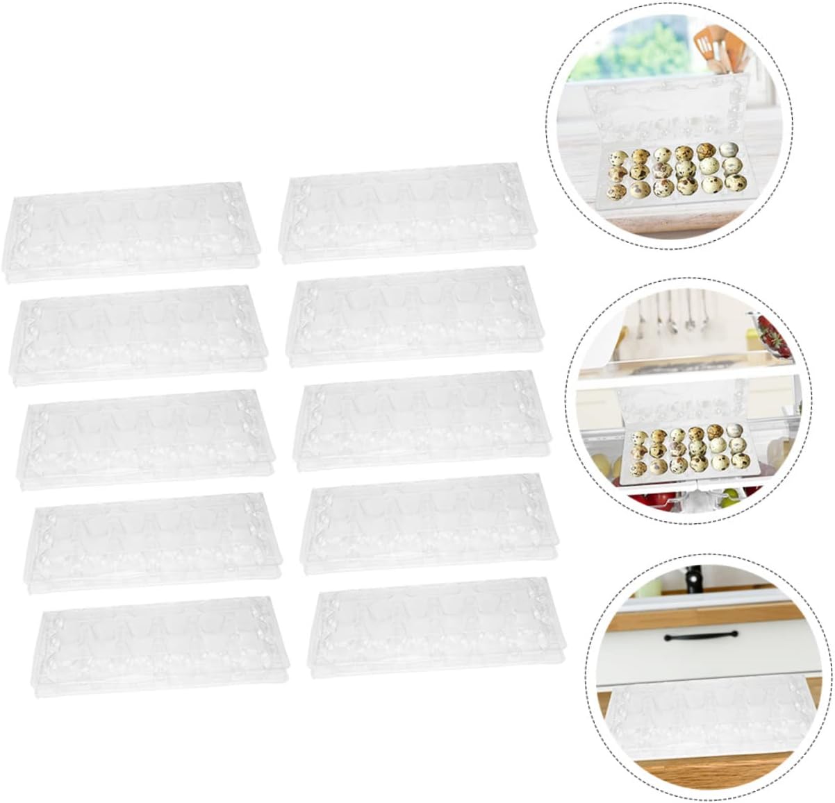 40pcs Quail Egg Organizing Boxes Storage Trays Cover Egg Storage for Refrigerator Easter Carton Holder