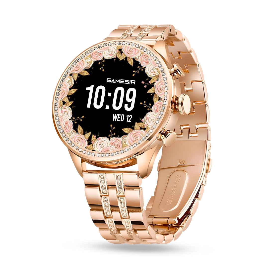 GameSir Premium Luxurious Gen 12 Smartwatch, 1.69" AMOLED Display Activity Tracker, Bluetooth Calling, Customizable Watch Faces, Water Resistant Smartwatch for Women & Girls (Diamond Gold)-image-28