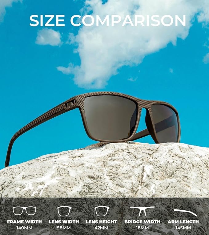 Image of KALIYADI Mens-Sunglasses Polarized Sunglasses Men: Classic Sun Glasses with UV400 Protection for Driving Fishing Golf