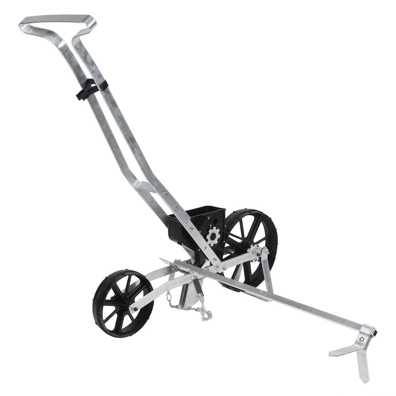 Aramox Siewnik Ogrodowy Donica Rzędowa z regulacją rzędową Ręczny Siewnik Pchany Aluminiowy Ręczny do Warzyw z 38 Ustawieniami Nasion Regulowana głębokość dla Kukurydzy, Marchwi, Sałaty,