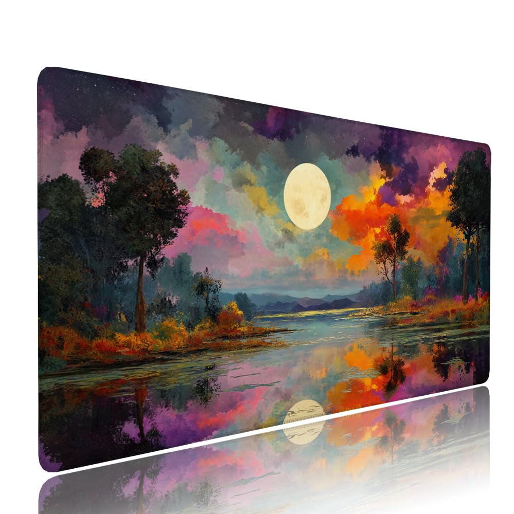 Alfombrilla de Mouse para Juegos, Colore, XXL, Antideslizante, Impermeable, Diseño de Tramonto, Extendido, Grande, 1200x600x3mm, para PC, Laptop, Ufficio, Famiglia d-150
