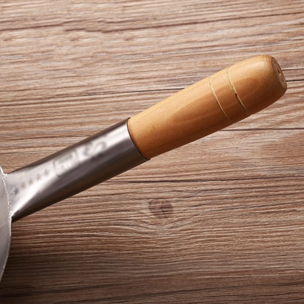 Espumadera Espumadera de cocina, colador de acero inoxidable for cocina, colador con mango de madera, colador grande de grado comercial for restaurantes de hoteles familiares (10,2 pulgadas) Espumader