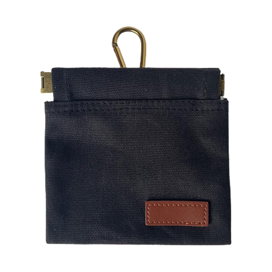 PSOWQ Bolsa para golosinas para Perros, Bolsa golosinas para Perros Manos Libres con Cierre automático, pequeñas Bolsas Comida para el Entrenamiento Perros con mosquetón, Negro,1pcs