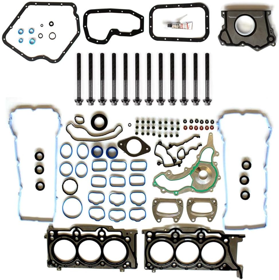 Head Gasket Set W/Head Bolts Fit for Chrysler 200 3.6L,for Dodge Avenger 3.6L,for Jeep Grand Cherokee 3.6L,for Ram 1500 3.6L,for Volkswagen Routan 3.6L OE Replacement HS26541PT,HS54880