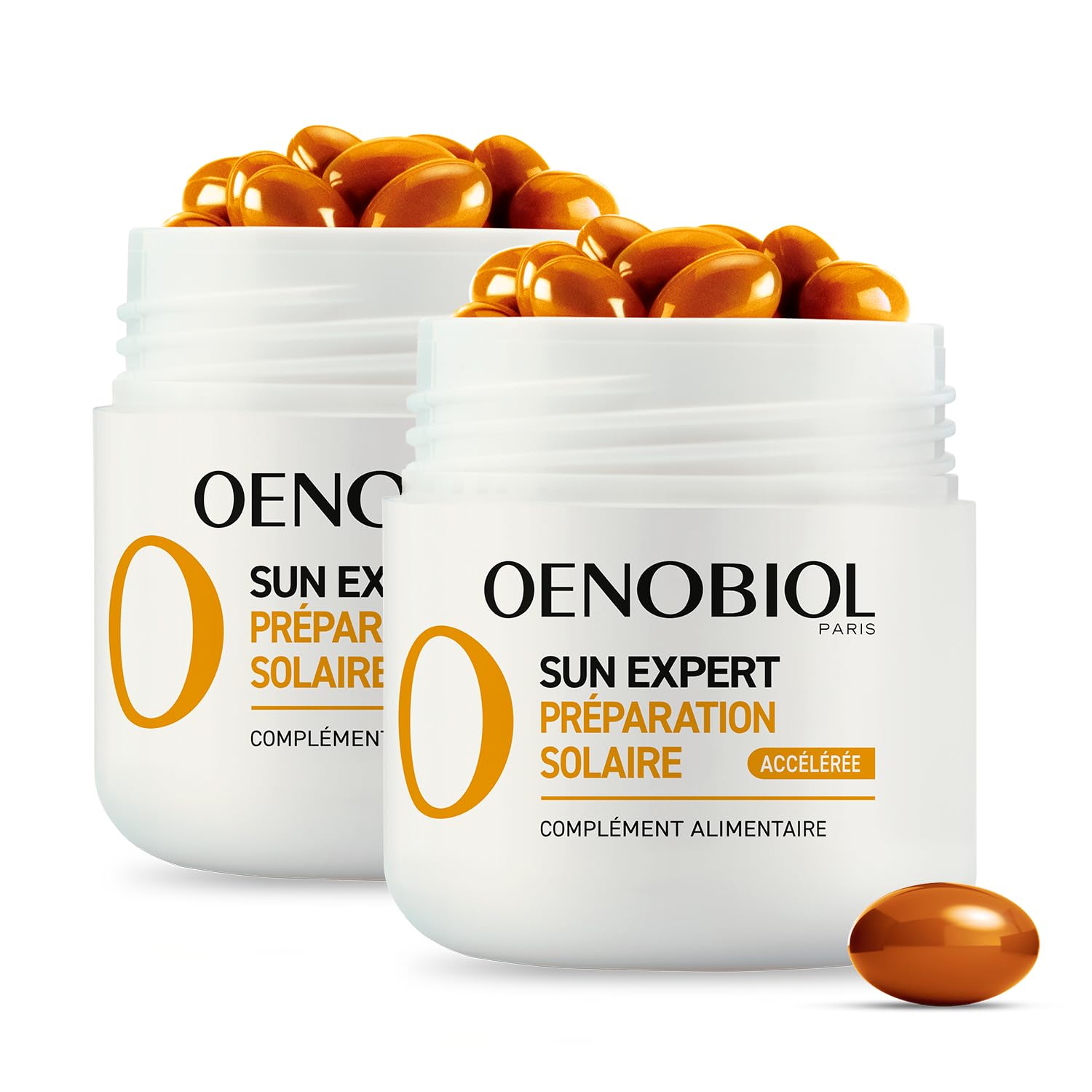 OENOBIOL SUN EXPERT Préparation Solaire Accélérée - Protection Cellulaire Anti-Oxydante - Favorise Un Hâle Intense Et Éclatant - Complément Alimentaire 2X15 Capsules Végétales - Programme 1 Mois
