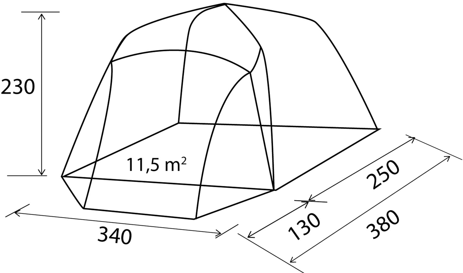 BRUNNER 0102977N Trouper XL namiot pneumatyczny z systemem nadmuchiwania, przestronny, do minibusa, słupa wody 3000 mm, wysokość połączenia 180-230 cm