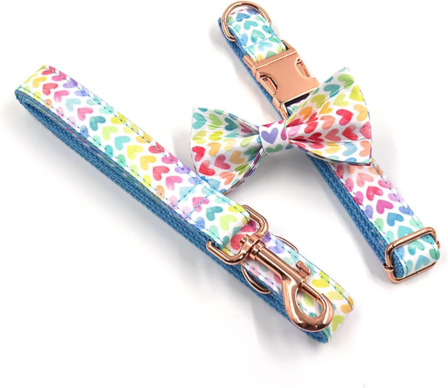 Collar para Mascotas, Collar de Perro Ajustable Personalizado for Perros medianos y Grandes. Bonito Collar for Cachorros, Tanto for niños como for niñas(Blue,L)
