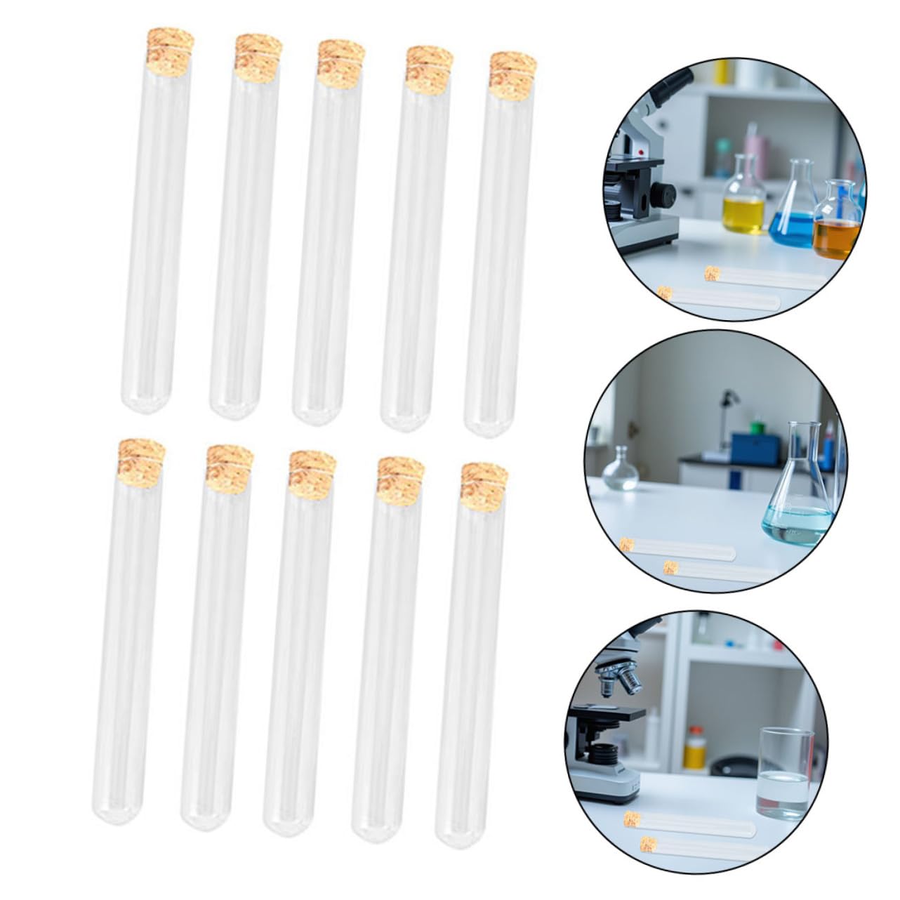 PRETYZOOM 5 Set Provette Trasparenti Accessori Per Provette Da Laboratorio Multiplo Terrarium Jar Contenitore Contenitori Per Confettata Provette Sierologiche Bicchiere 10 Pezzi * 5
