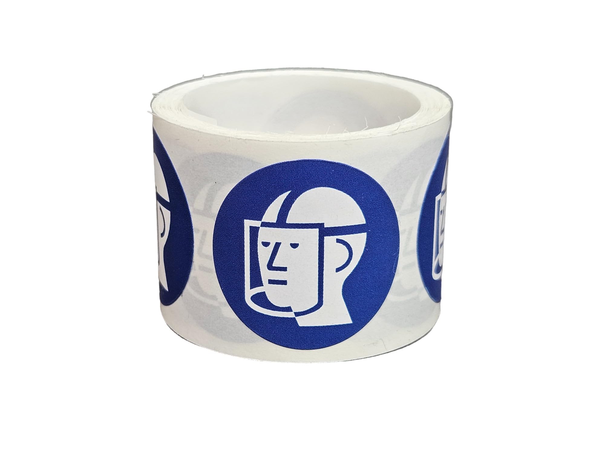 Wear a Face Shield ISO Mandatory Actions Labels, Safety Labels, 1 Inch Circle, 100 Labels Per Roll, Machine and Equipment Safety Signs for Workplace