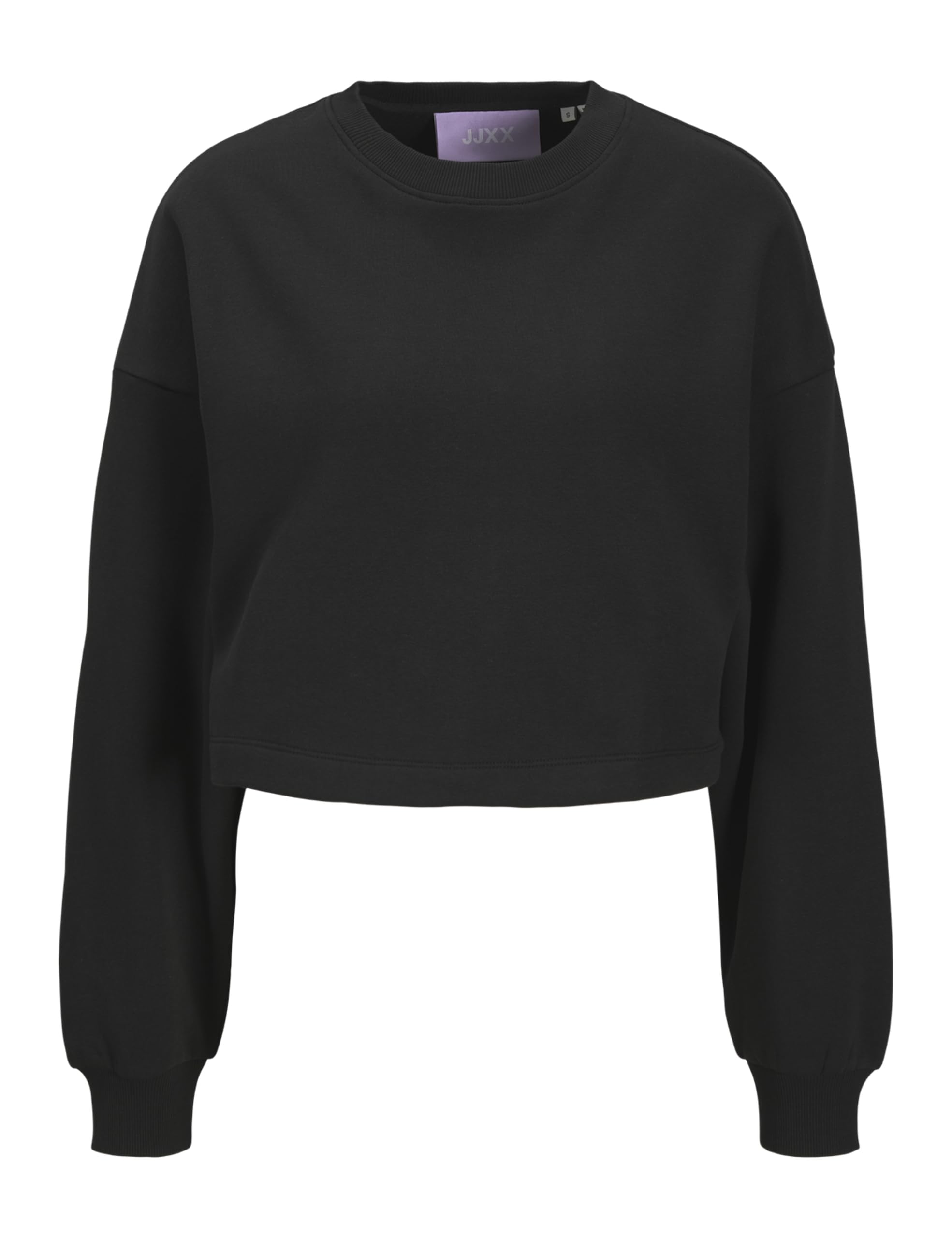 JACK & JONES Jxally Cropped RLX LS Crew SWT, black, XS