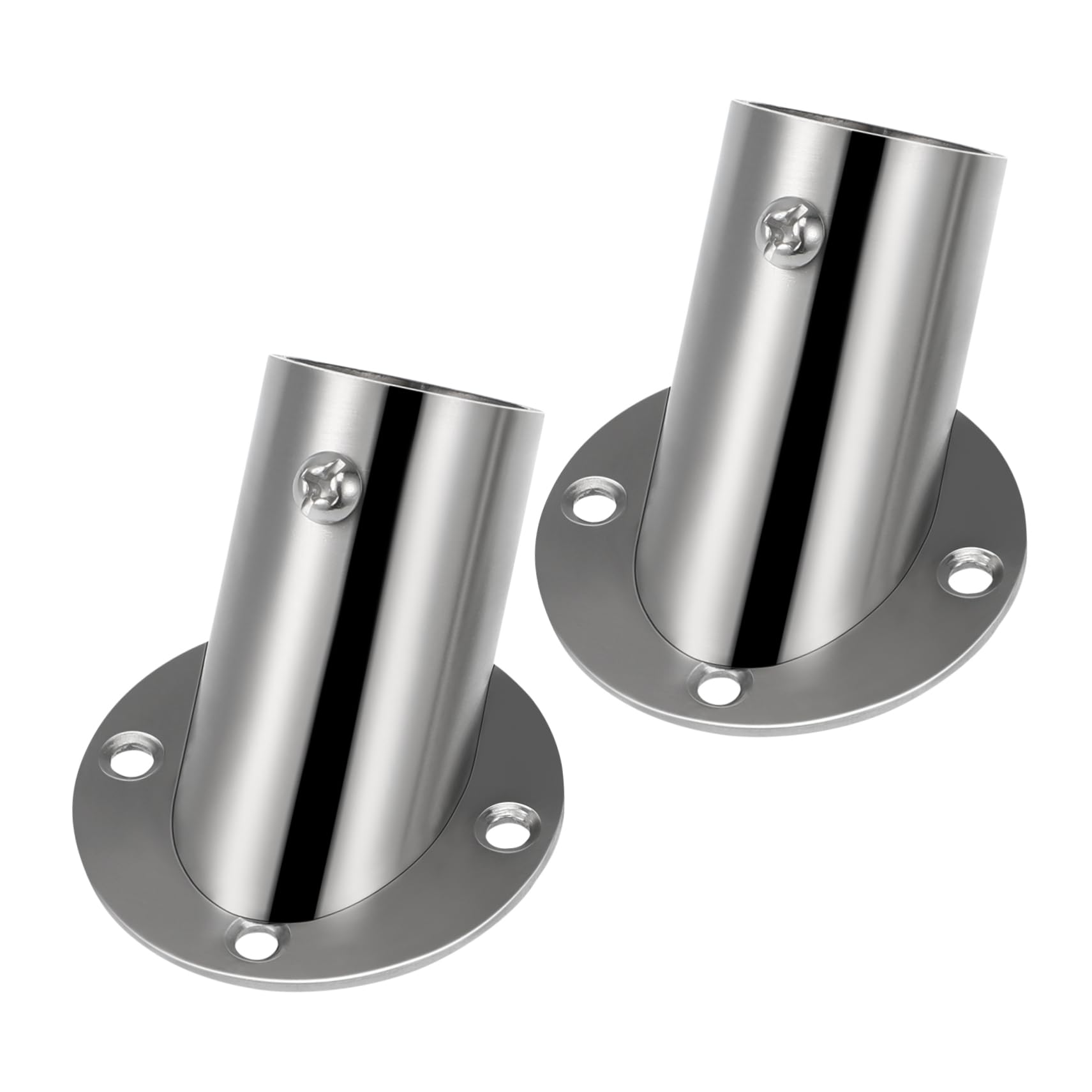 PRETYZOOM 2Pcs Heavy Duty Closet Rod Socket Flange Support Bracket for Wardrobe Shower Curtain and Towel Bars Easy to Install