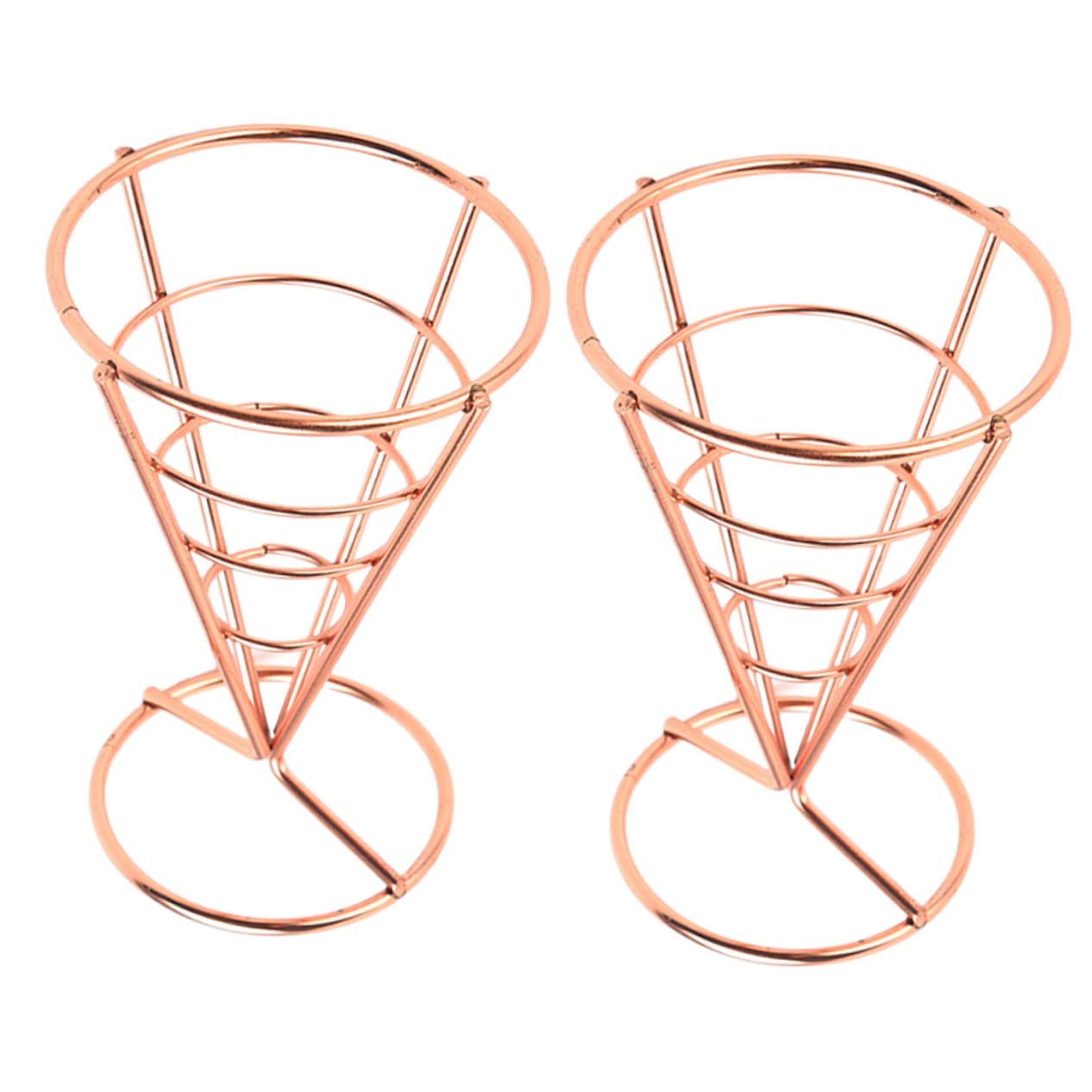 Unomor 2pcs Fries Stand Cone Basket Snack Serving Holder for Fried Chicken Chips and More Stylish Display Rack for Parties Events and Restaurants