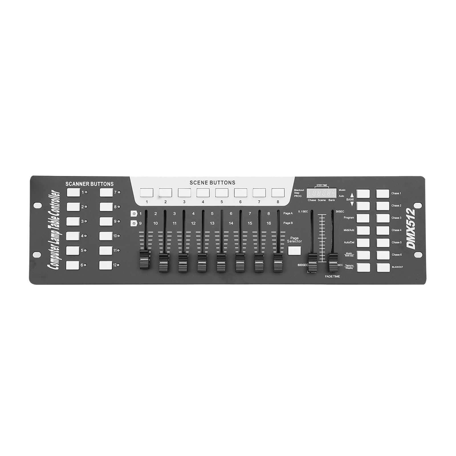 DMX - Controlador de luz DMX de 192 canales con pantalla LED HD, controlador de luz DJ, 240 escenas, 6 controladores programables DMX512 para consola KTV DJ, espectáculos de luz para fiestas