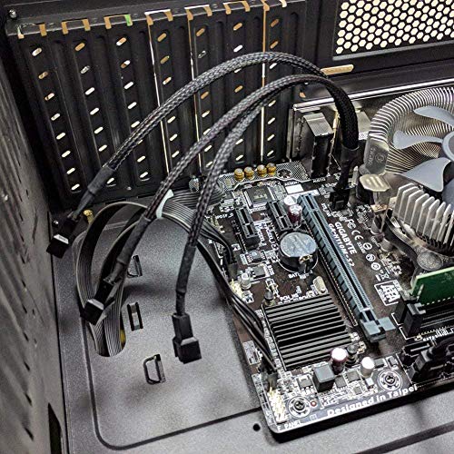 GadgetKarePro 4 Pin PWM Fan Splitter Cable Female to 3/4 Pin Male Adapter Sleeved Splitter (PC Fan Power Extension Cable) (1 to 3 Way 24cm) (Pack... - Image 3