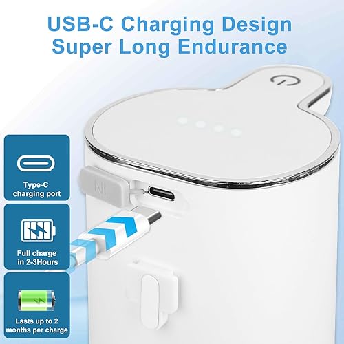 Miniatura 5 de Dispensador automático de jabón recargable sin contacto, dispensador de jabón de espuma, 4 niveles ajustables, 4 indicadores de potencia, 13.4