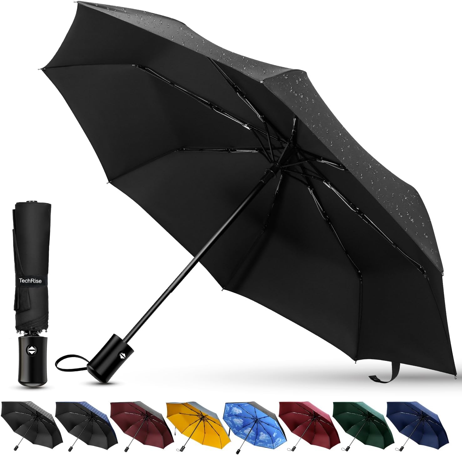 Umbrella, Compact Strong Windproof Automatic Umbrellas, Folding Lightweight, Portable Travel Golf Umbrella for Rain