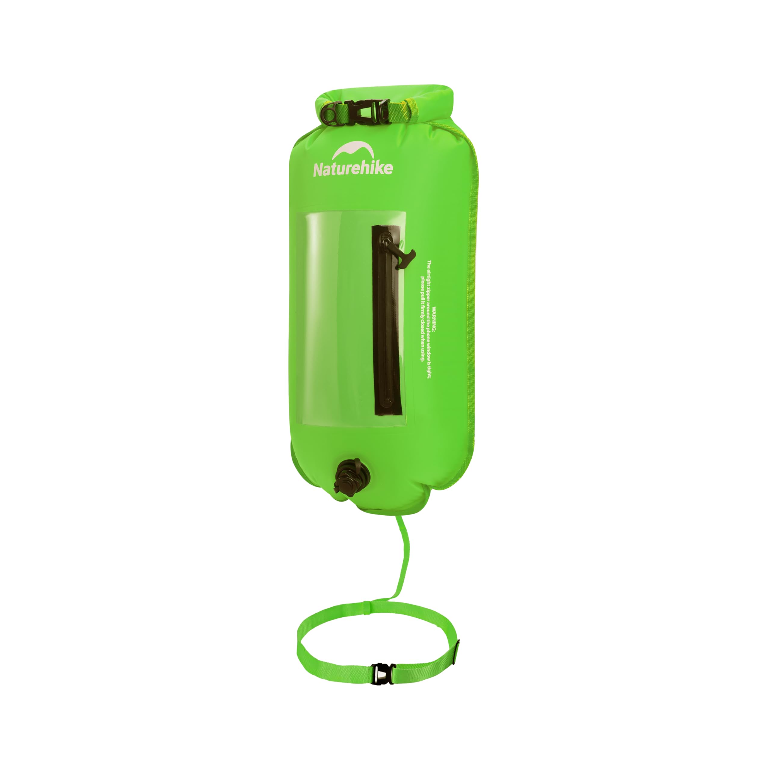 Naturehike 18L Swimming Ring with Two Airbags, Waterproof Beach Bag with Adjustable Belt for Swimmers, Coastal Beach, with Waterproof Cell Phone Compartment and Green — image 1