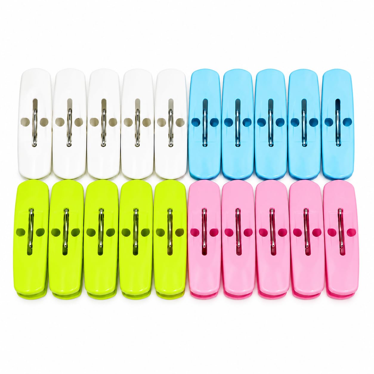 20 Pack Colorful Plastic Clothespins Strong Durable Laundry Pegs Multi-Purpose Clothes Hanging Clips for Indoor Outdoor Household Utility Organization