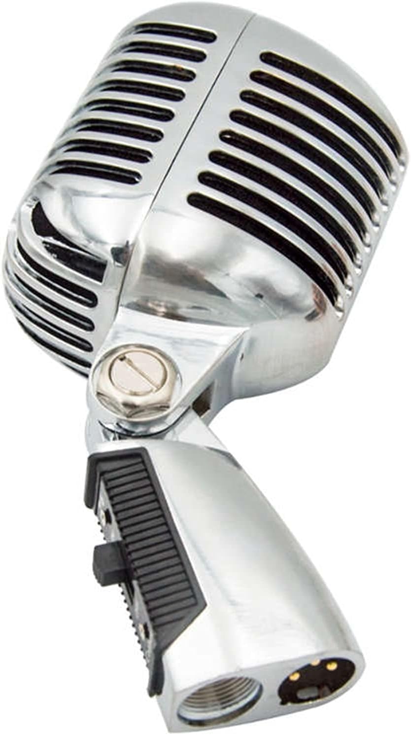 Mikrofon Retro Profesjonalny Przewodowy Klasyczny Mikrofon W Stylu Vintage Dynamiczna Ruchoma Cewka Mike Deluxe Metalowy Wokal Mikrofon Ktv W Starym Stylu Kompatybilny Z Każdym Lapto, Silver