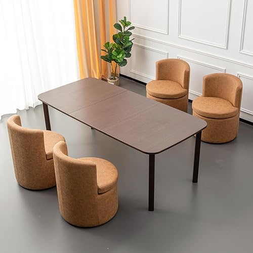 Miniatura 3 de Juego de 2 sillas de comedor con ruedas de piel sintética, modernas tapizadas para cocina y comedor, cómodas sillas decorativas, para dormitorio,
