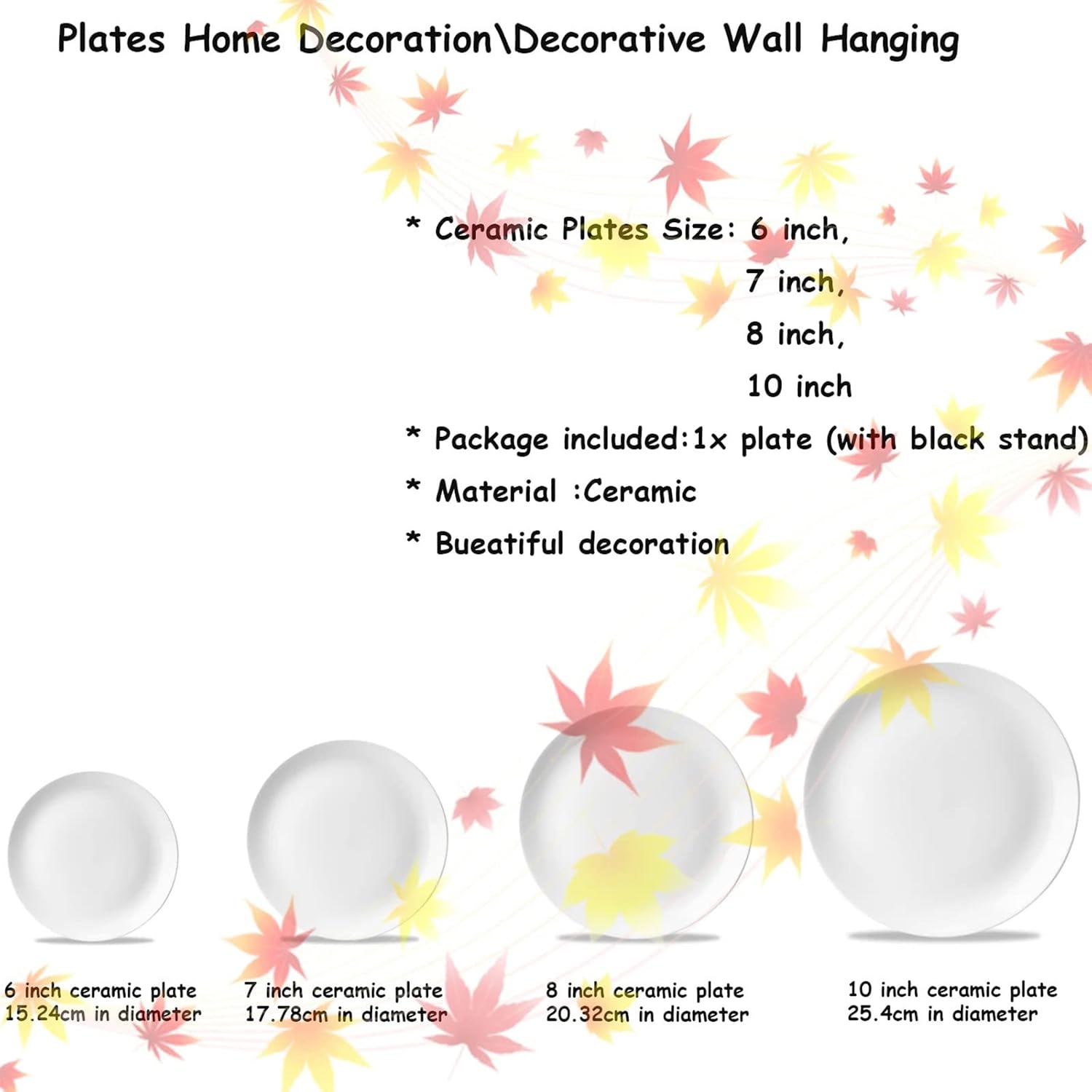Winter Country Christmas Decorative Plate Custom Art Decoration Fashion Design with Display Stand for Home Office Table Decor Porcelain Plates - 8 Inches