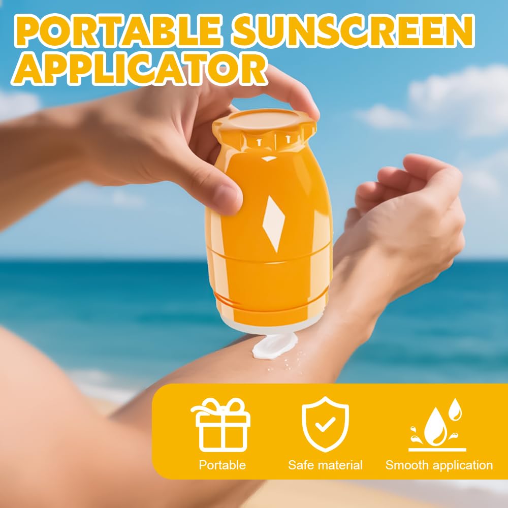 Applicatore Crema Solare, 2PCS Sunscreen Applicator, Applicatore Crema Solare Bambini, Applicatore Di CremaSolare Ricaricabile Roll On, Applicatore Solare Per Bambini E Adulti, 100ml