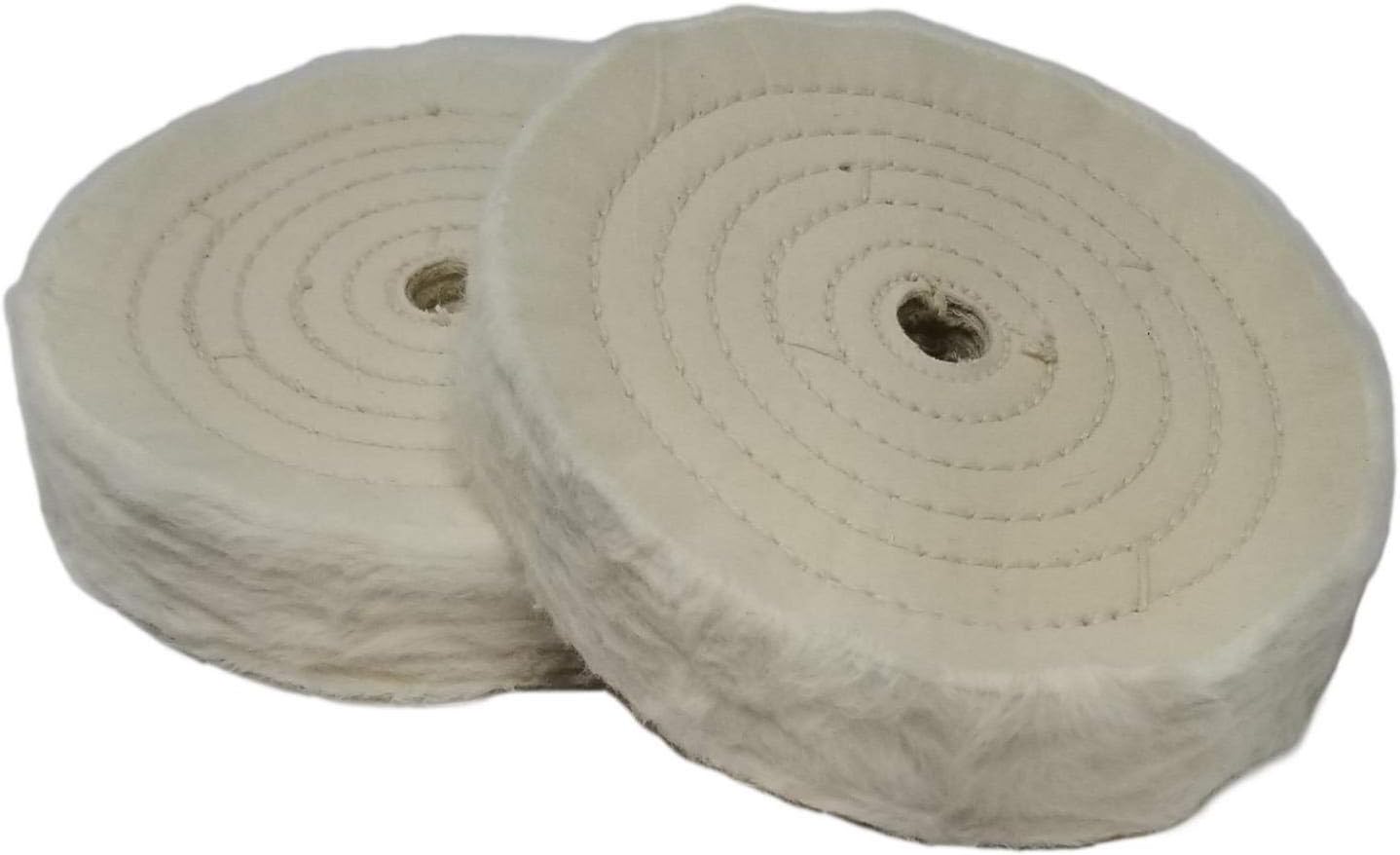 Stadea BFC101K Buffing Polishing Wheels for Bench Grinder 6 Inch | Pro Grade Extra Thick (90 Ply) White Super Soft Cloth - Pack of 2