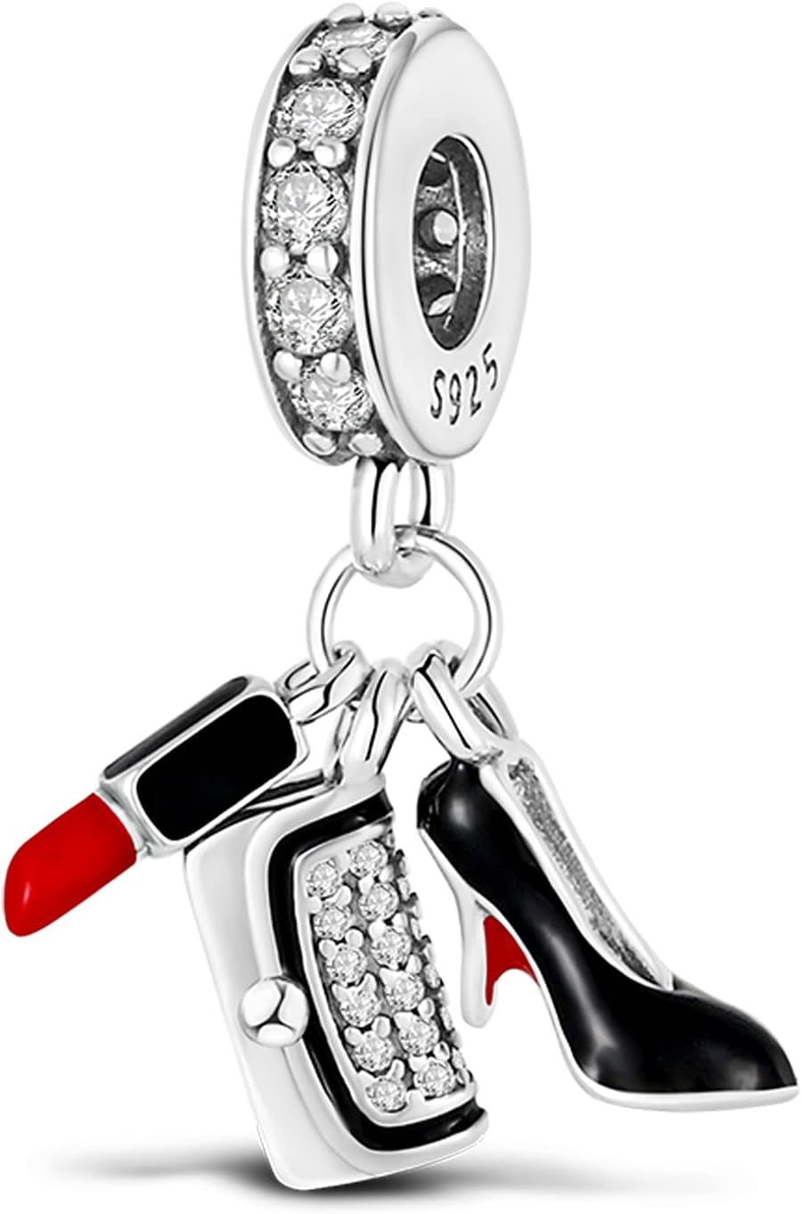 925 Sterling Silver Charms for Bracelets and Necklaces Lipstick and Bag Dangle Pendants Tower Camera Beads Jewelry Charms for Women