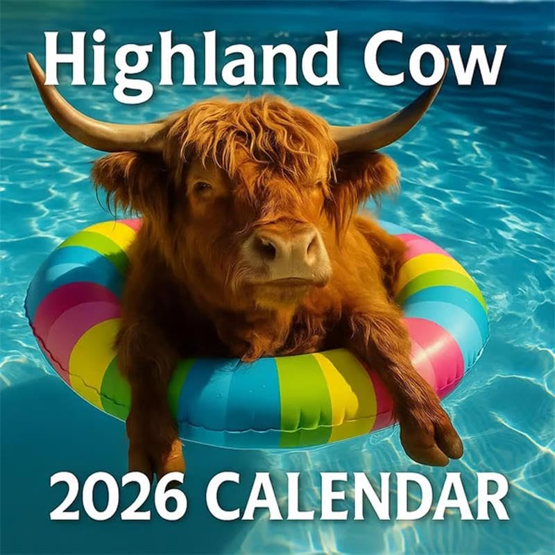 Calendrier Mural 2026 Vaches De Race Highland Format 30x60cm Sans Film Plastique