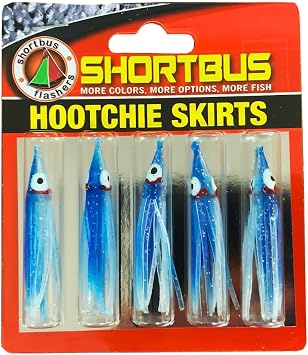 Fishing Lures Squid Skirts Octopus Lures Soft Plastic Trolling Skirt Lure Kit Saltwater Fishing Bait for Salmon Bass Trout 2.5 Inches Pack of 5