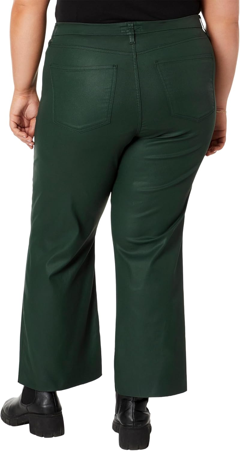 KUT from the Kloth Plus Size Meg High-Rise Fab Ab Wide Leg Raw Hem in Dreamer