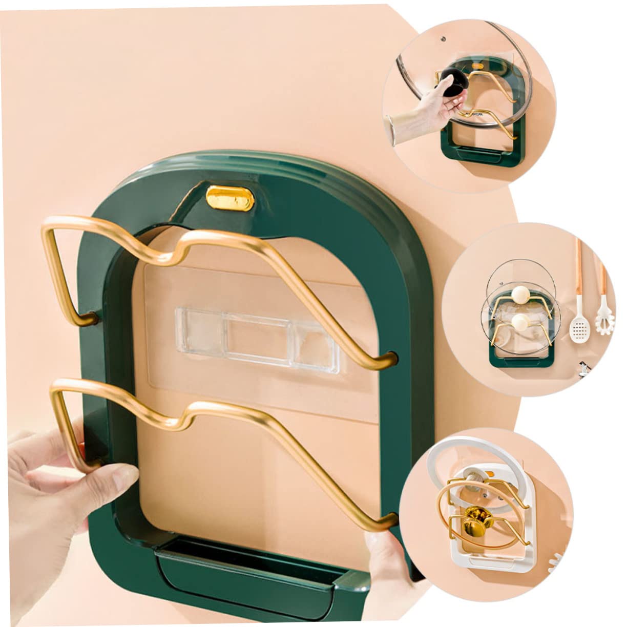 MAGICLULU 2 Stück Topfdeckelhalter für Schranktüren, 2-lagig, Edelstahl