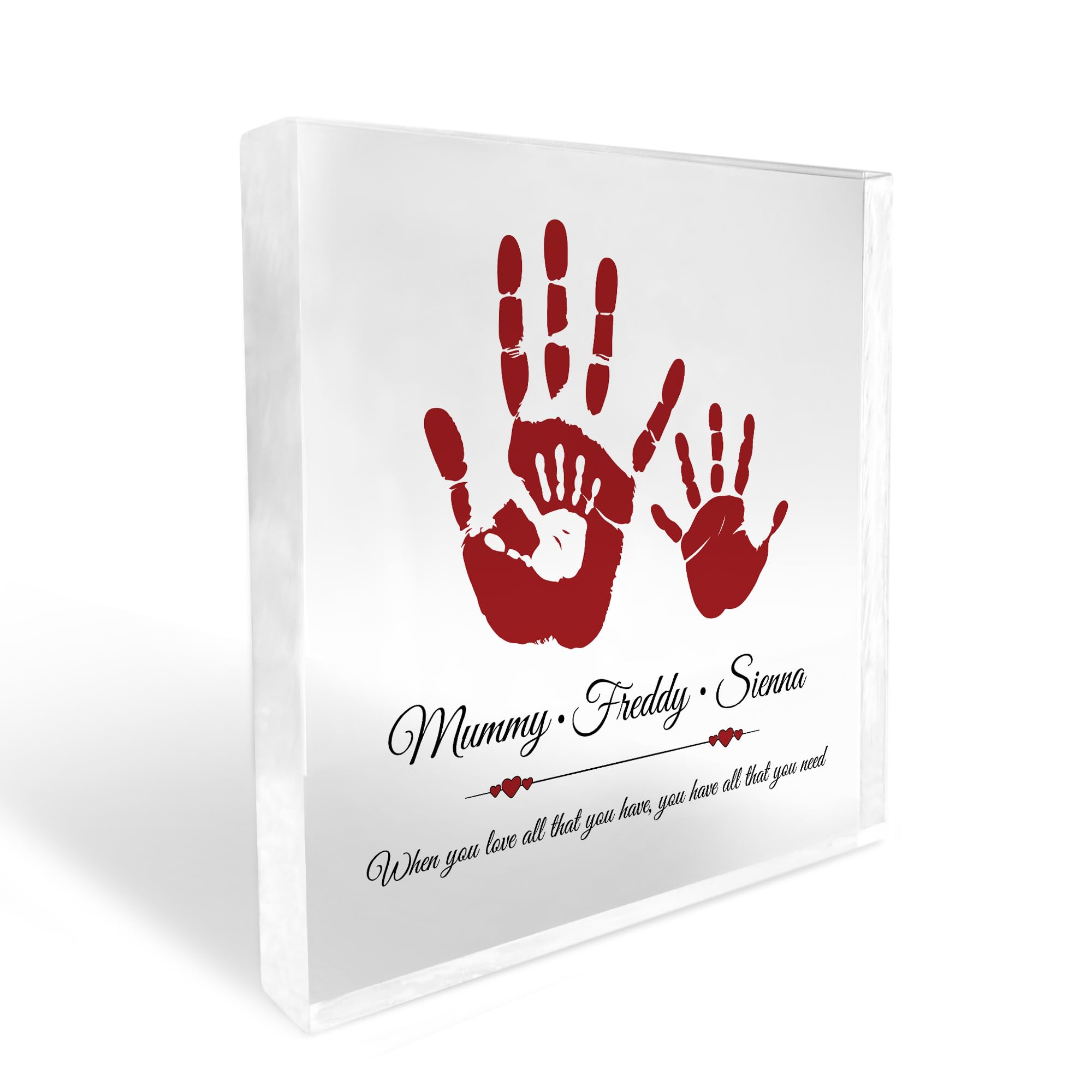 Red Ocean Personalised Gift For MUM On Mothers Day Birthday Handprint Mother Daughter Gifts Thank You Gift For Mum From Son Novelty Gift For Mum Love Keepsake