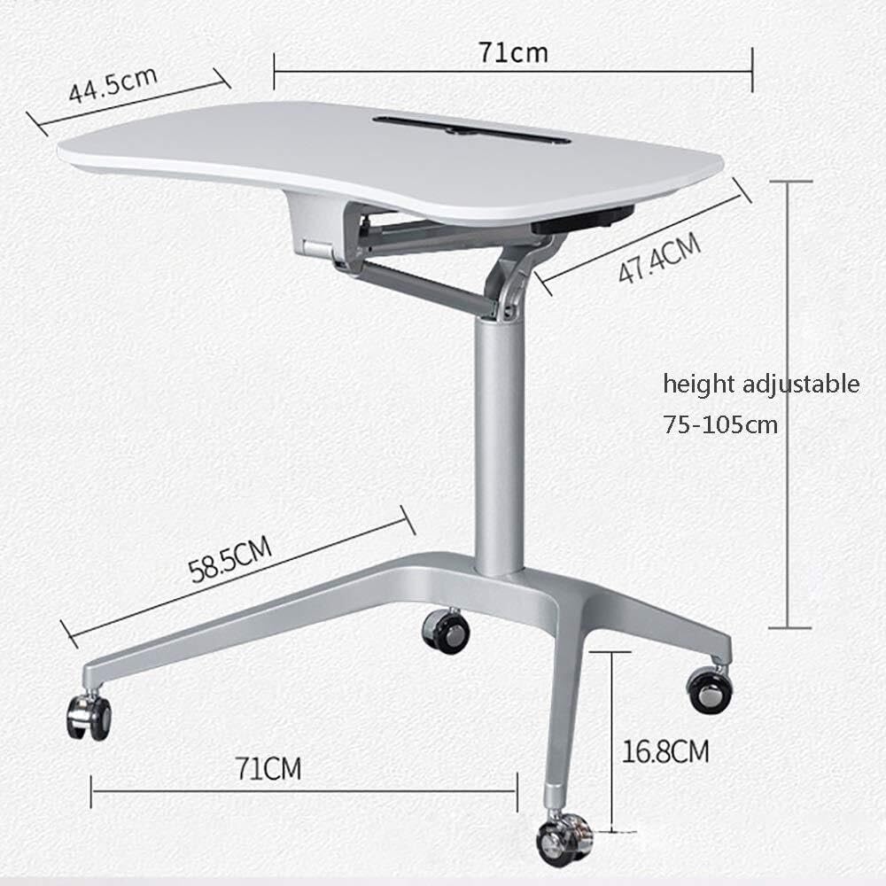 Height Adjustable Portable Lectern, Mobile Podium Stand for Schools, Churches, and Events - White, 75x62.5x23.5cm(Wood) - Image 5