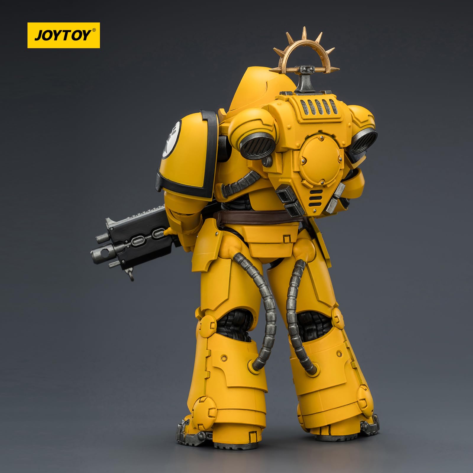 JOYTOY Warhammer 40k Space Marine 2, Game Edition Imperial Fists, intercesor pesado con rifle de perno pesado y pistola de perno 1/18, figura de acción para coleccionar y mostrar modelo
