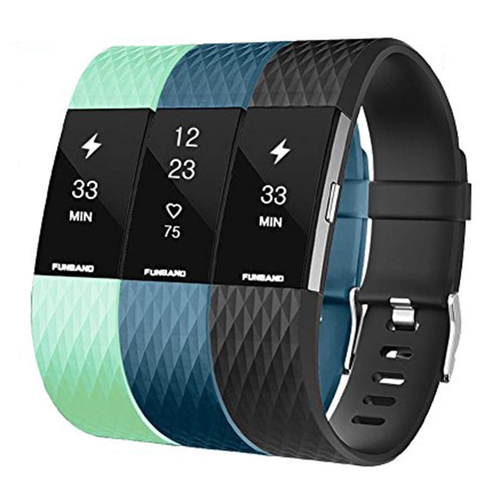 Correa para Fitbit Charge 2, Edición Especial Soft Silicona Deportes Recambio de Pulseras Ajustable Reemplazo Accesorios para Reloj Fitbit Charge 2 Pulsera de Actividad Pequeño y Grande — view 12