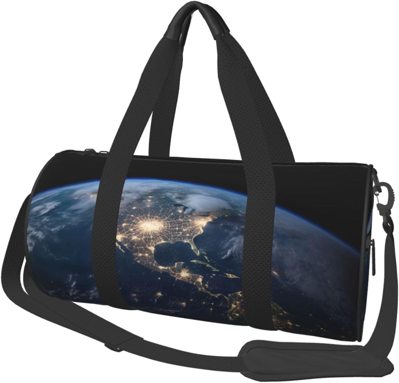 Travel Duffle Bag Lightweight Sports Gym Bag for Men Women Foldable Carry on Weekender Overnight Bag Earth from The Outer Space Canvas Sport Duffel Bag for Yoga Business Trip