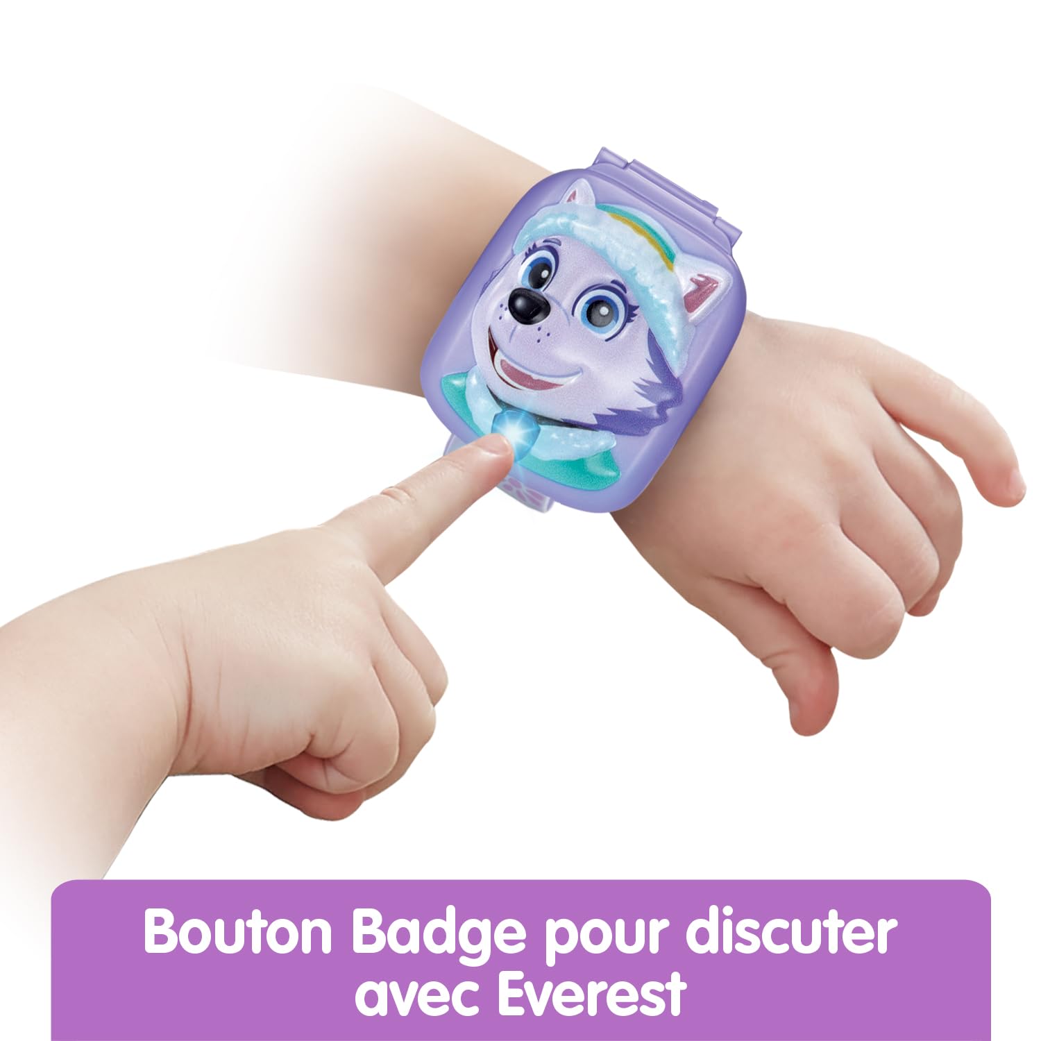 VTech - La Montre-Jeu Interactive d'Everest - Montre Pat' Patrouille avec Écran Animé, Bracelet Réglable, 10 Cadrans, 4 Jeux - Jouet Paw Patrol - Cadeau Enfant de 3 Ans à 7 Ans - Contenu en Français