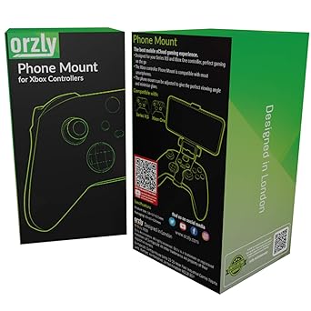 Orzly Xbox Series X Controller Mobile Gaming Clip, Xbox Controller Phone Mount Adjustable Phone Holder Clamp Compatible with Xbox Series X|S, Xbox One, Xbox One S, Xbox One X - Carbon Black