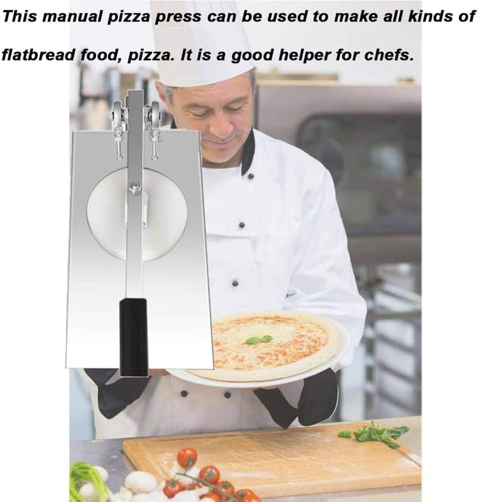 Ręczna maszyna do pizzy 12-24 cm, komercyjna prasa do pizzy ze stali nierdzewnej, regulowana grubość, ręczna maszynka do makaronu, do zachodnich sklepów spożywczych, cukierni, 16 cm