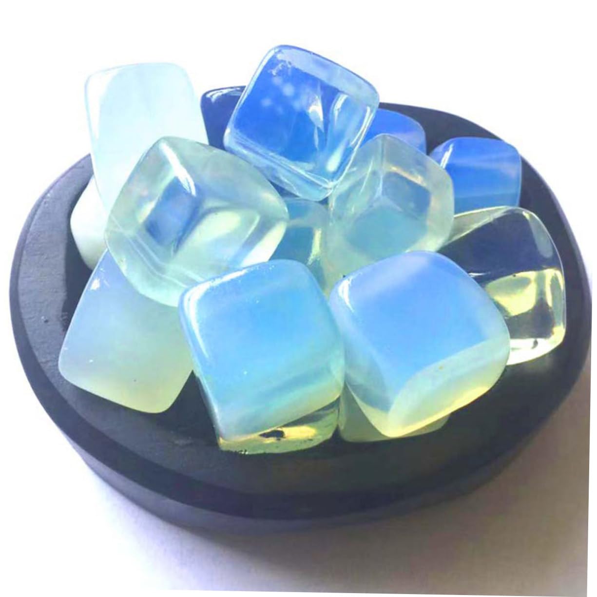 PartyKindom 3 Packs Natural Opal Stone Fish Tank Decorations 100g Irregular Stones Polished Gemstone Chips Tumbled Gravel Aquarium Pebbles