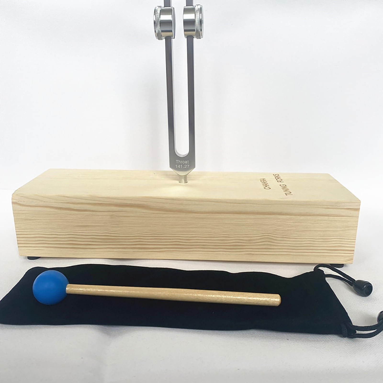 Scatola di risonanza del diapason in legno, altoparlante base del diapason, cassa armonica for diapason chakra, esperimenti sonori di meditazione yoga- foro da 8 mm