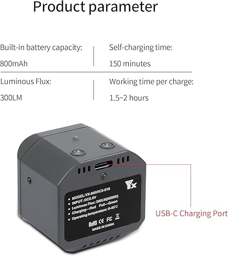 Miniatura 6 de 6500K recargable noche vuelo LED reflector para DJI Mini 3Pro2SEMavic aireSpark Drone Accesorios