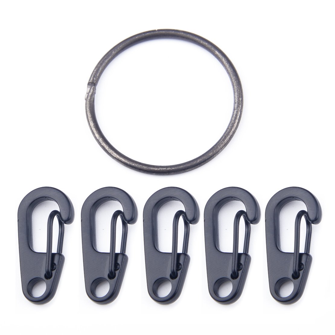 6 Mini Moschettoni Portachiavi Con Anello A D - Lega Alluminio Aeronautico, Multicolore, Per Outdoor, Trekking, Pesca, Campeggio